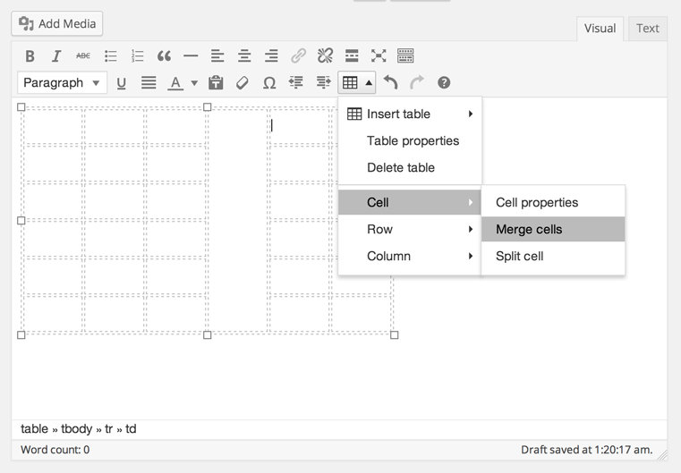 WordPress Plugin: MCE Table Buttons